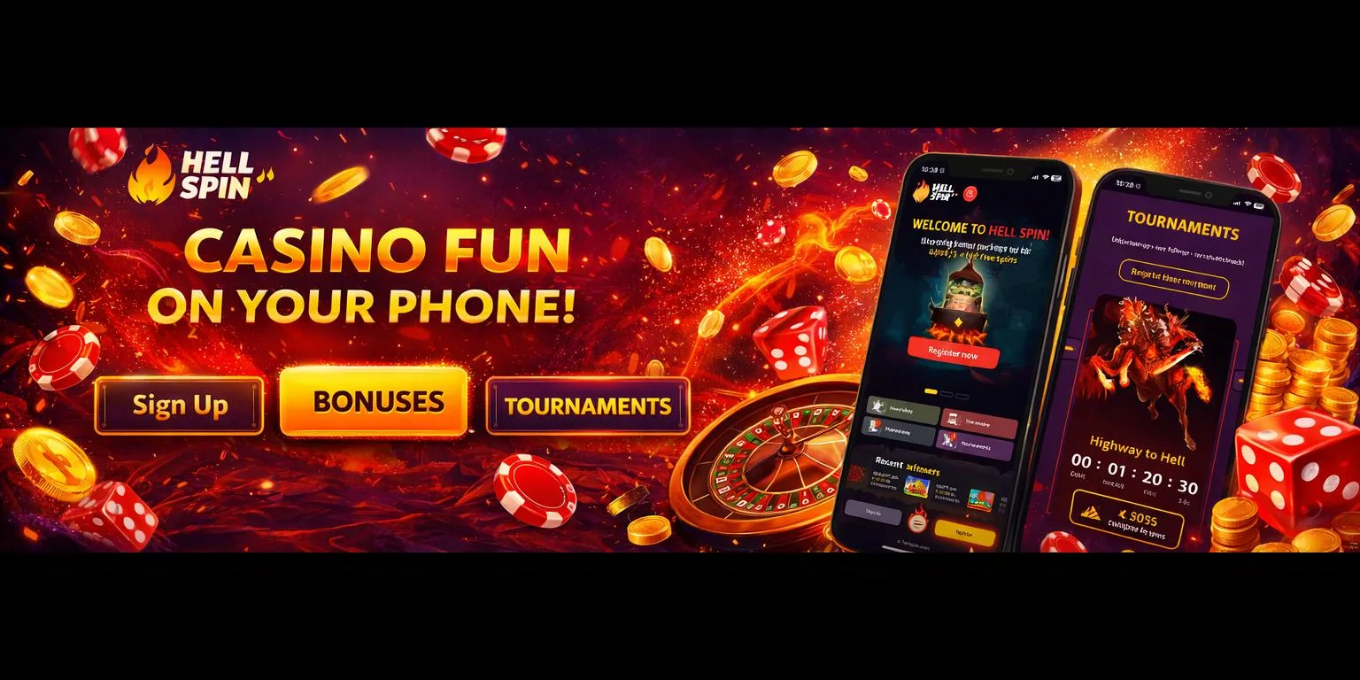 HellSpin Australia mobile casino on a smartphone screen